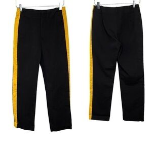 Zara Trafaluc Black Pants w/Mustard Stripes on Sides Hook/Bar/Button Closure XS